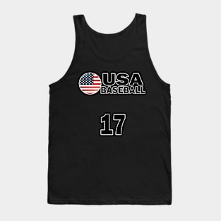 USA Baseball Number 17 T-shirt Design Tank Top